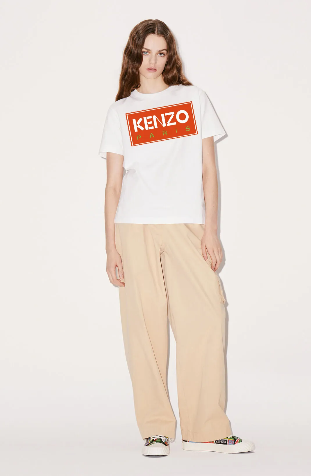 Kenzo (Kenzo) Chest Red Label KENZO PARIS T-SHIRT Color: Black White Apricot Red Size: M L XL XXL Three Standards Style Number: K 42